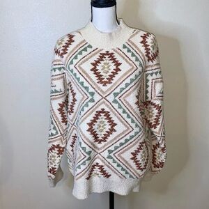 Love Riche Native print super soft crewneck sweater